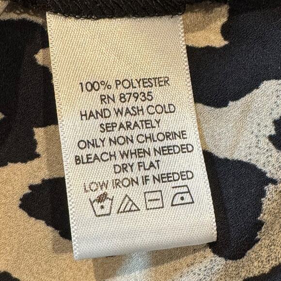 Susan Graver Long Sleeve Tunic Sequin Leopard Black Gray Tan 8 - Picture 8 of 8